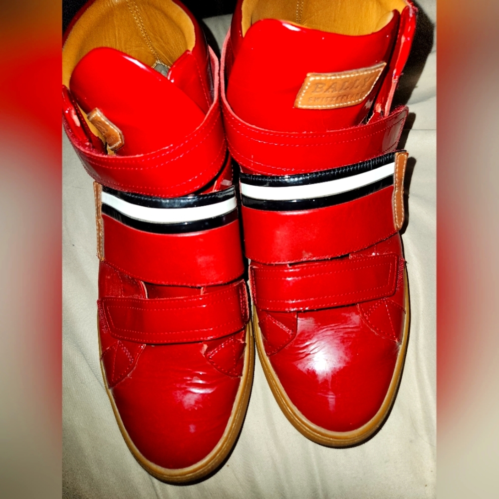 Bally Herick Mid Strap Red 10.5 43.5 Used Condition  Vintage Y2k Shoe